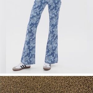 Floral Blue Flared Jeans